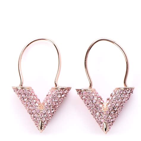 louis vuitton pink gold earrings